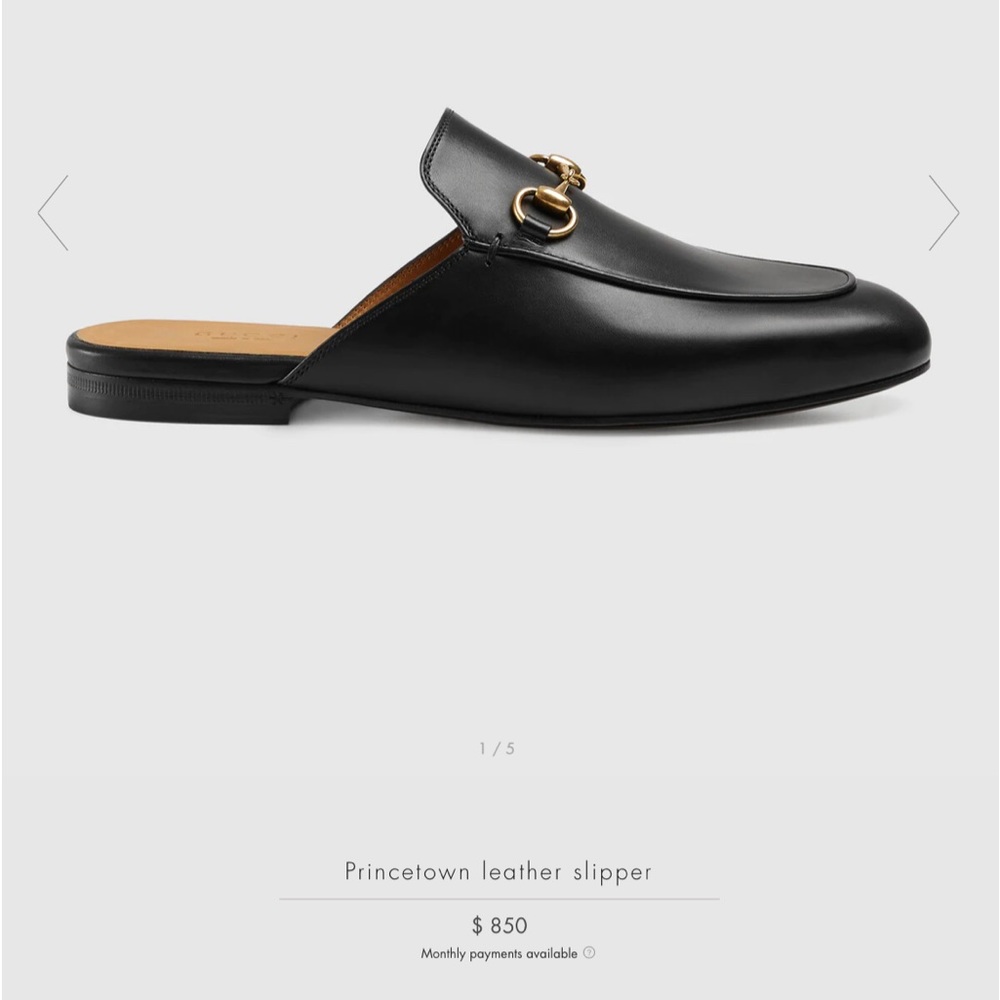 Gucci Princetown Black Leather Horsebit Mules Loafers Round Toe Slipper